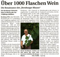 Pressebeitrag Über 1000 Flaschen Wein Wochenspiegel 25.07.2007
